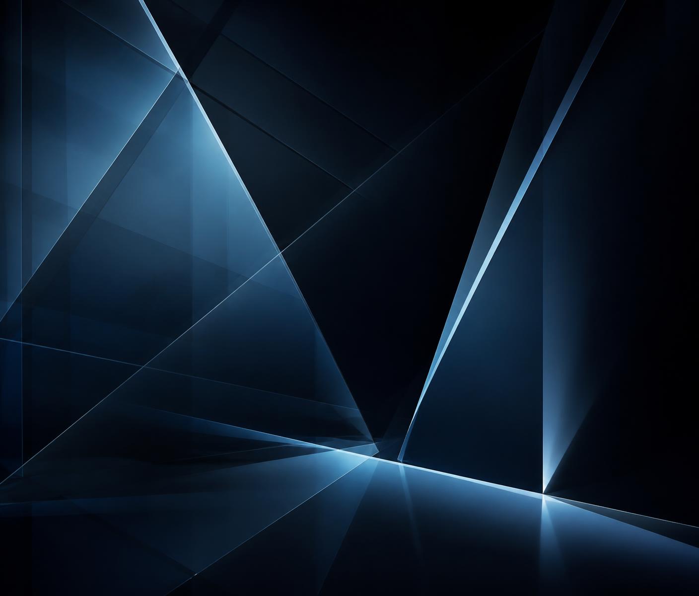 Abstract layered glass planes refracting light